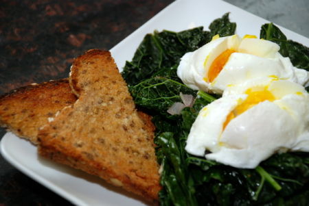 Poached Eggs and Kale