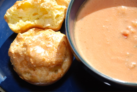 Tomato Soup and Blue Cheese Popovers
